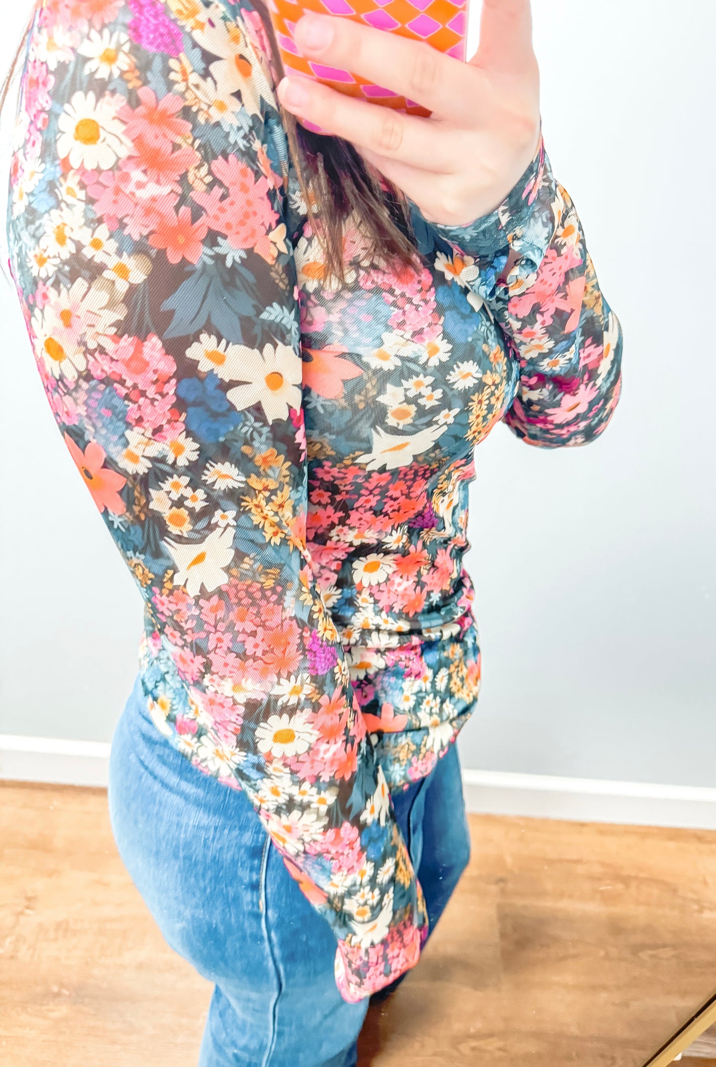 Sheer floral top