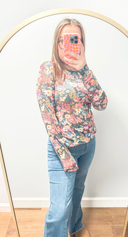 Sheer floral top