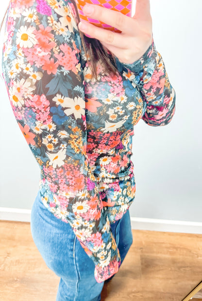 Sheer floral top
